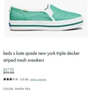 Kate Spade ♠️ Keds green tennis Shoes